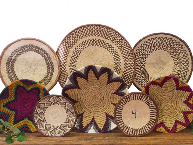 8 Piece African Wall Basket Set 8 Piece African Wall Basket Set